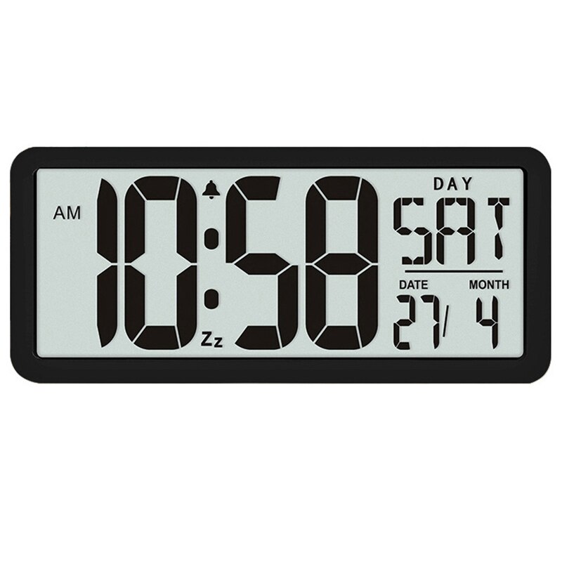 Square Wall Clock Series, 13.8inch Large Digital Jumbo Alarm Clock, LCD Display, Multi-Functional Upscale Office Decor Desk: Default Title