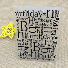 Carpeta de plástico con relieve de feliz cumpleaños para álbum de recortes, herramienta de tarjeta de álbum de manualidades, plantilla de plástico