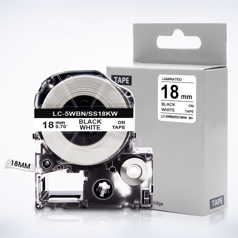 19 farben 18mm * 8m Etikett Band ST18KW SS18KW SC18YW SC18KZ SC18PW Etiketten Band für Epson König Jim tepra Profi Etikett Hersteller Drucker