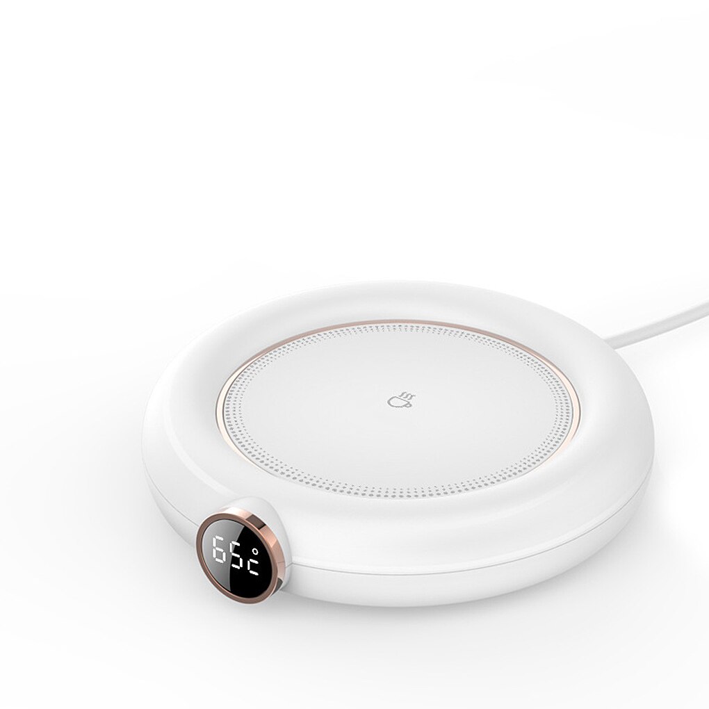 Chauffe-tasse électrique USB, pour café, thé, lait, eau, boissons, température, pour la maison, le bureau, de noël: White