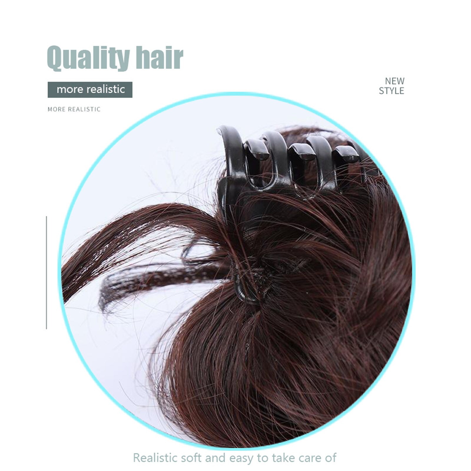 LVHAN Synthetic Curly Chignon Ombre Claw Hair Messy Buns Updo claw Clip In Hairpiece For Women's Hair Buns