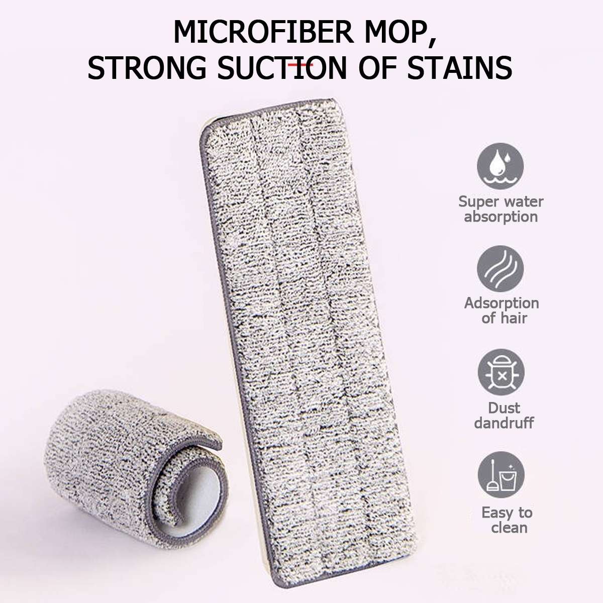 1Set Flache Squeeze Mop und Eimer Hand Freies Auswringen Boden Reinigung Mop 360 ° Roatation Automatische Spin Mopp Pads nass oder Trocken Nutzung
