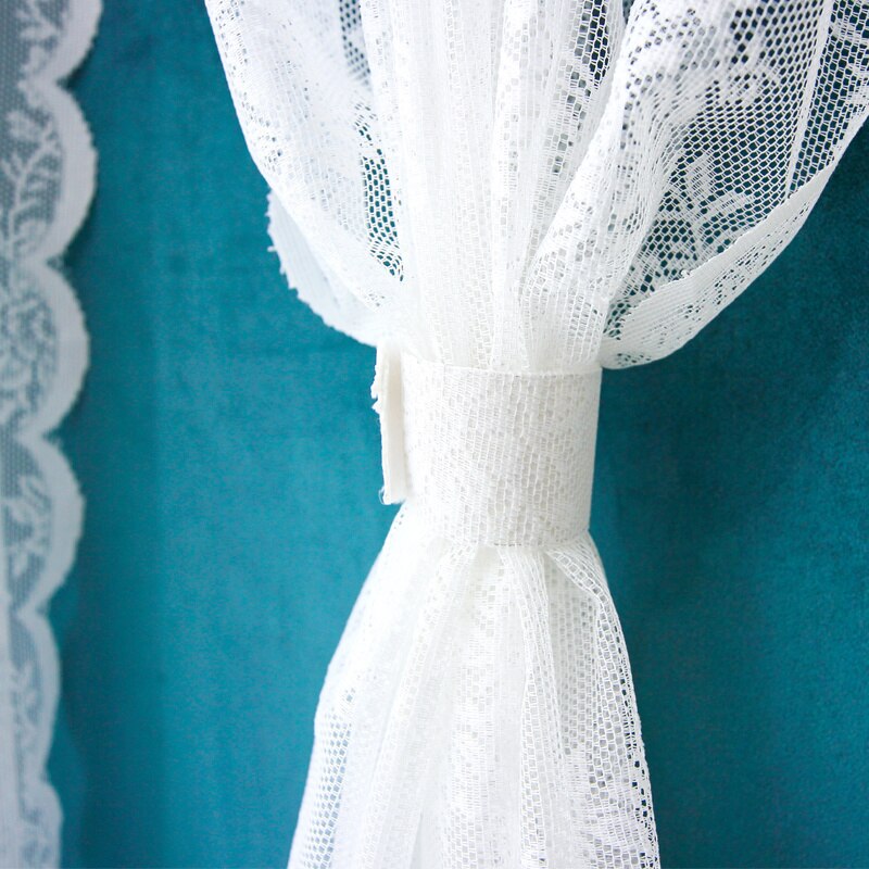 1 Pcs Pastoral Style White Jacquard Lace Window Curtains Living Room Bedroom Tulle Sheer Curtains Home Decor