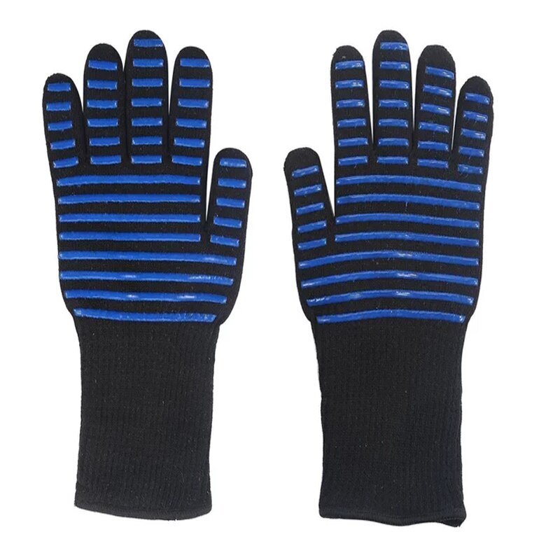 Guante para barbacoa, guantes resistentes al calor de silicona gruesa para cocinar y cocinar barbacoa, Guantes para horno y barbacoa, guantes para lavar platos y cocina: H-1 pair