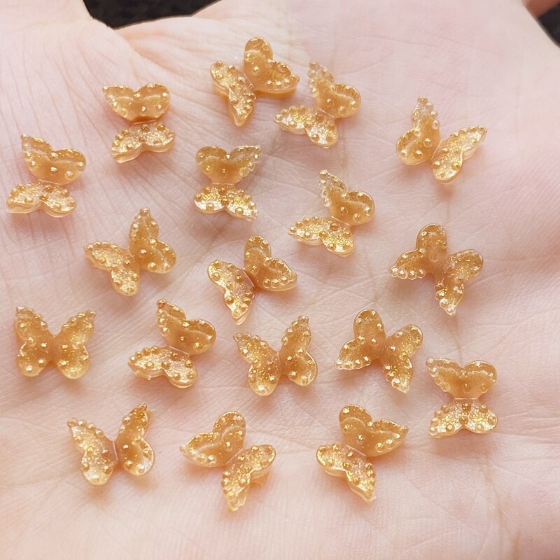 60Pcs Cute Mixed Mini 3D Butterfly Flat Back Resin Cabochons Scrapbooking DIY Jewelry Craft Decoration Accessorie K34: D