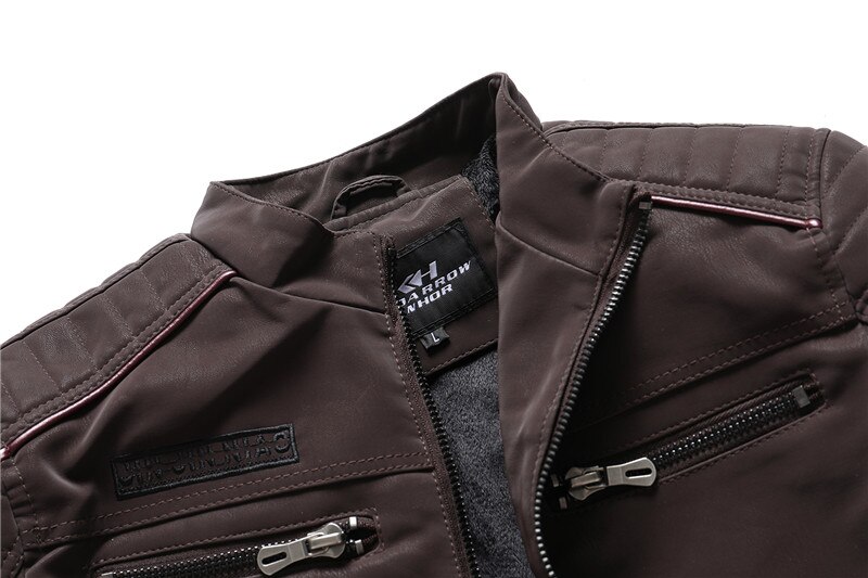 2020 autunno inverno giacca da uomo in pelle moda Casual colletto alla coreana giacca da moto uomo Slim cappotti in pelle PU di alta qualità