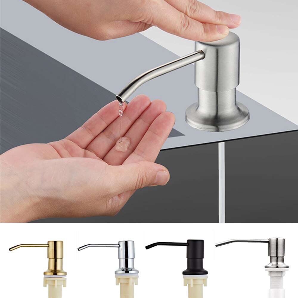 Kitchen Sink Soap Dispenser Liquid Soap Bottle Black Bathroom Detergent Liquid Hand Wash Soap Dispenser Pumps Stainless Steel