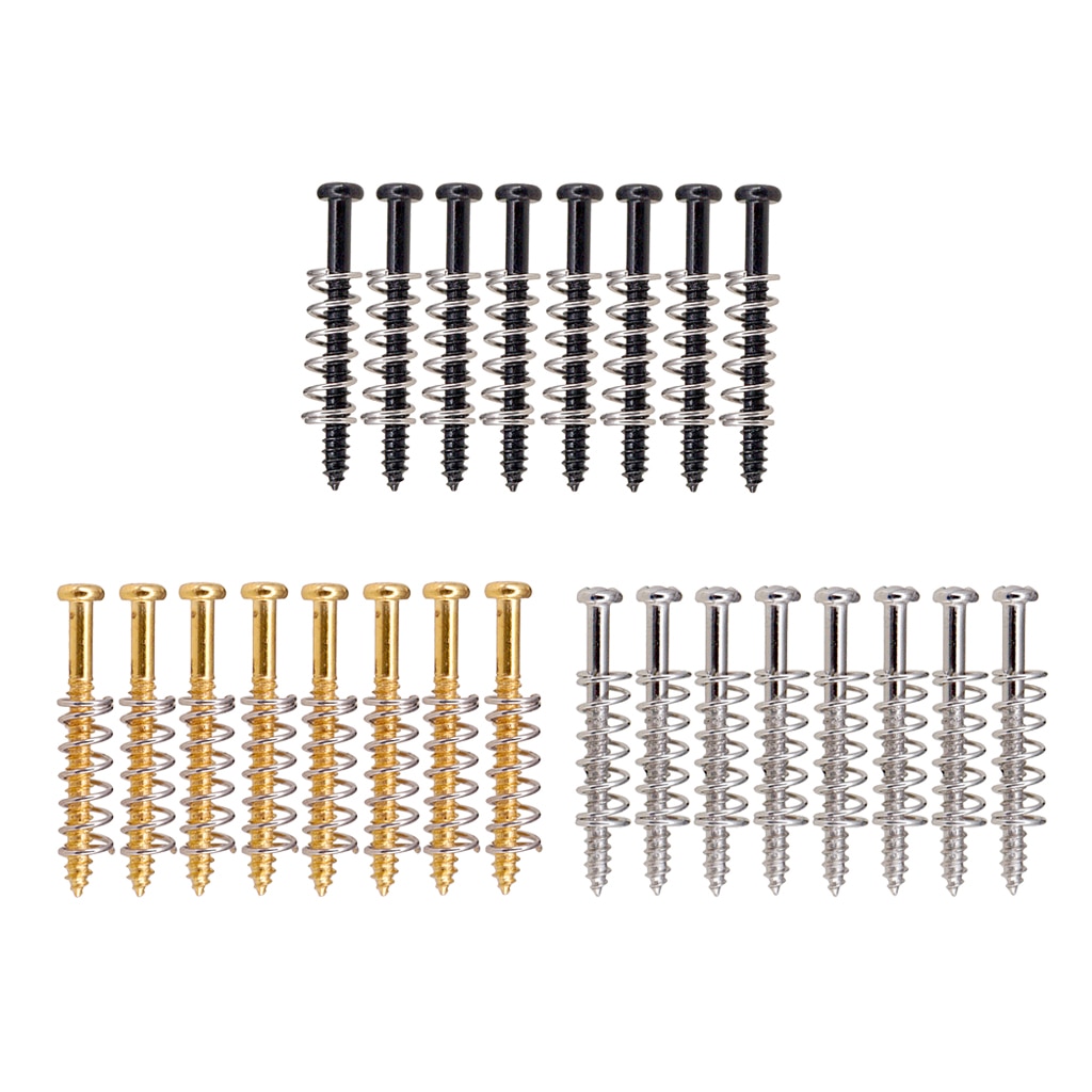 Tornillos de pastilla Humbucker portátiles, juego de resortes rectos, piezas de repuesto, tornillos de anillo de montaje de pastilla para guitarra eléctrica/bajo