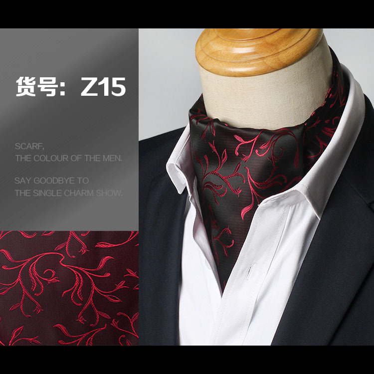 Hommes Vintage Polka Dot Wedding Formal Craings.com Ascot Scrunch Self Style, Gentleman Polyester, InjPaisley Neck, fraîchement: Orange
