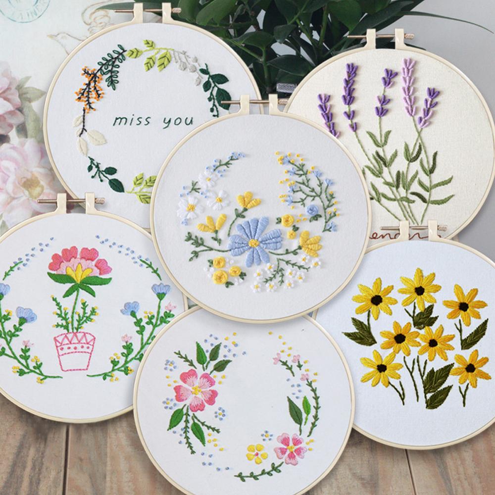 Circle Embroidery Kits ,Embroidery Set,Needlework Embroidery, Cross Stitch kits, Embroidery for Beginner, DIY Art Sewing Craft