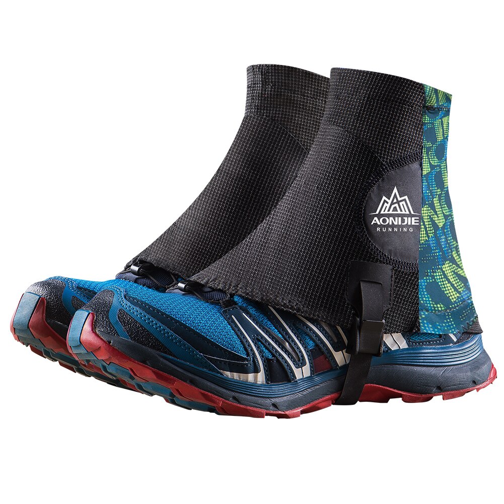 AONIJIE-Zapatillas de Trail Running Unisex, altamente protectoras, a prueba de arena, zapato para exteriores, cubiertas reflectantes para triatlón, Maratón, senderismo, E941: Black Green