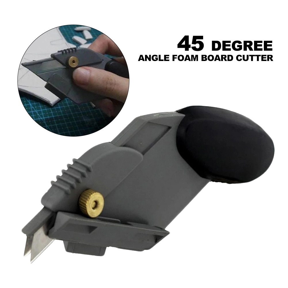 Angle Foam Board Cutter 45&amp;90 Degree Angle Easy Mat Cutter with 6 Spare Blades Card Foam Mat Board Cutting Tools Accessories