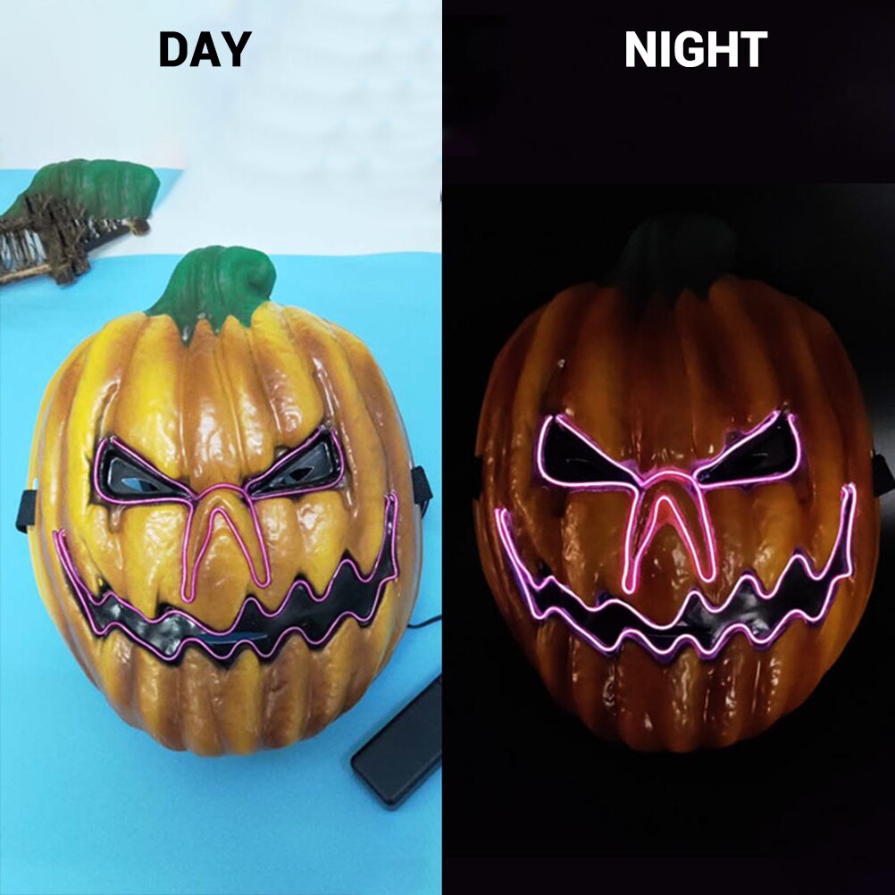 Mask Halloween Party Masque Halloween Glowing Mask Pumpkin Luminous Mask for Party Bar Glowing Masker Maske Light Glow