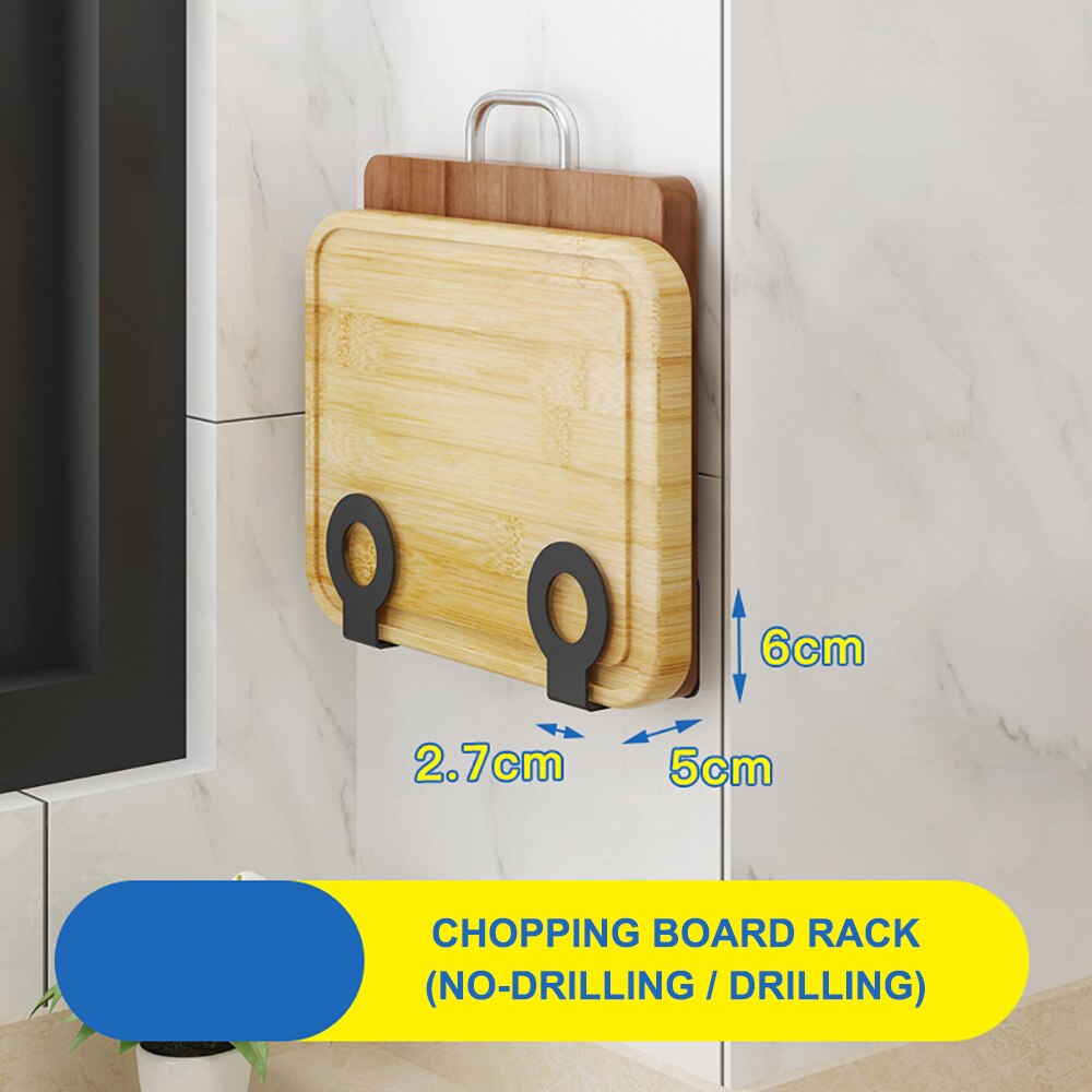 Wall-Mount Spice Racks stainless Kitchen Organizer Storage Shelves Spoon Hanger Hook Kitchen Gadgets Accessories Supplies: Pot Lid Rack