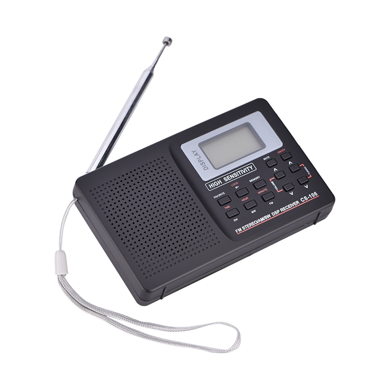 Radio de banda completa AM/SW/LW/TV/FM, receptor de frecuencia completa, recepción de Radio FM con temporizador, reloj despertador, Radio portátil