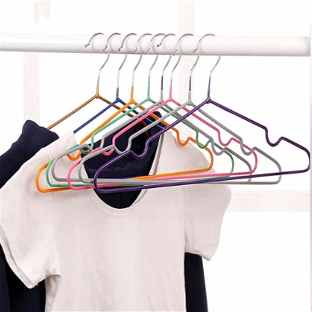 Premium PVC Hangers (Pack of 10) Heavy Duty- Non Slip Suit Hangers -Space Saving