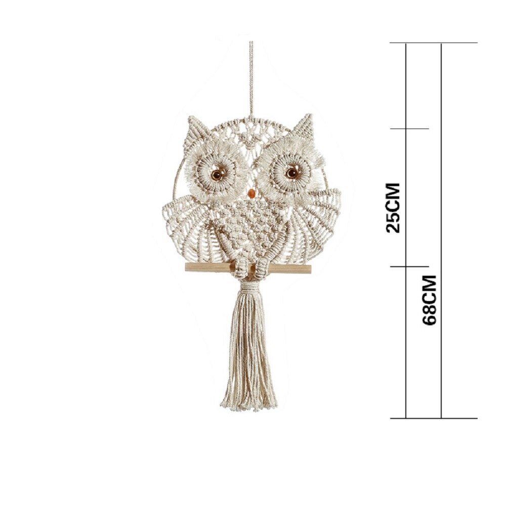 Nordisk levande uggla vägghängande gobeläng utsökt macrame mandala djur gobelänger för bondgård hotell vardagsrum dekoration: Uggla gobeläng