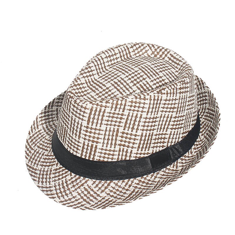 Gorra de gángster para hombre y mujer, sombrero de paja para playa, informal, Panamá, Jazz, vaquero: B