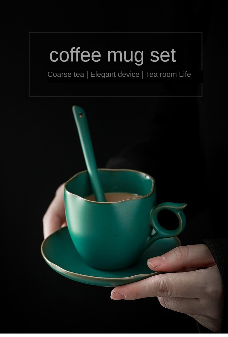 Handmade Ceramic Coffee Mug Retro Style Pottery Cups 160ml Milk Oat Breakfast Cup Heat Resistant for Friends