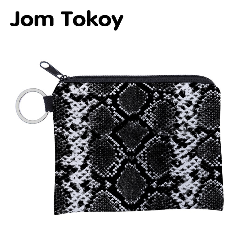Jomtokoy-porte-monnaie étanche, impression Serpentine, pochette pour cartes, petite porte-monnaie à fermeture éclair, Mini portefeuille carré 3025