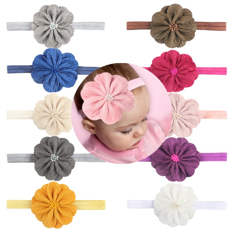 Baby Wellenförmige Falten Stirnband freundlicher Stirnband Neugeborenen Bogen Bandana Kind Foto Haar Zubehör Requisiten freundlicher Kopf Blume