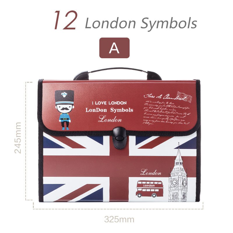 Bærbare london symboler orgelpose multifunktion  a4 dokumentposer arkivering pose opbevaring vandtæt arkmappe papir organiseret: Skriv en