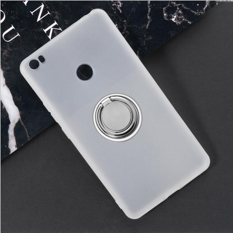 Für Mi Max Zurück Ring Halfter Halterung Telefon fallen Abdeckung Telefon TPU Weiche Silikon Fällen für Xiaomi Mi Max 2016001 2016002 6.44&quot;: Ring Fall Weiß