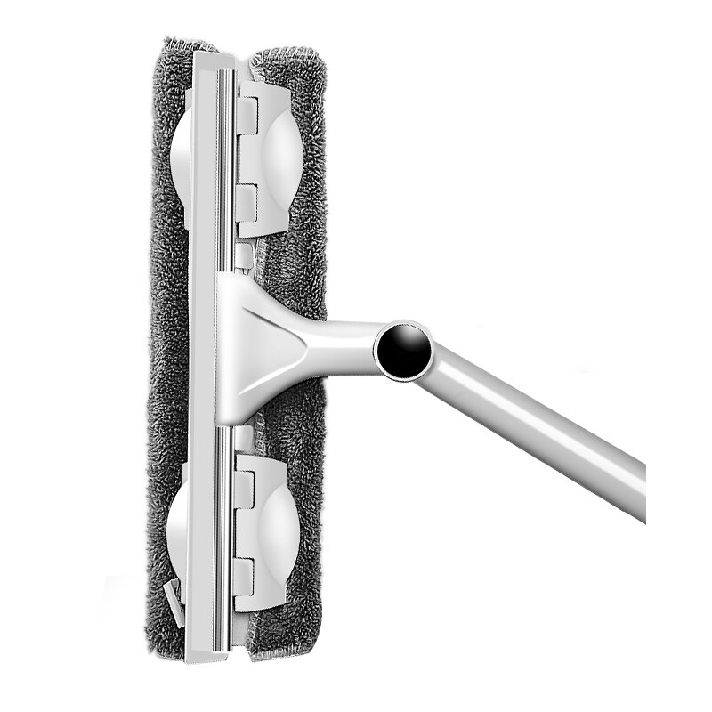 Long-handled cleaning brush, window cleaner, glass wiper, telescopic rod, rotating head with cleaning cloth, rubber wiper ZD