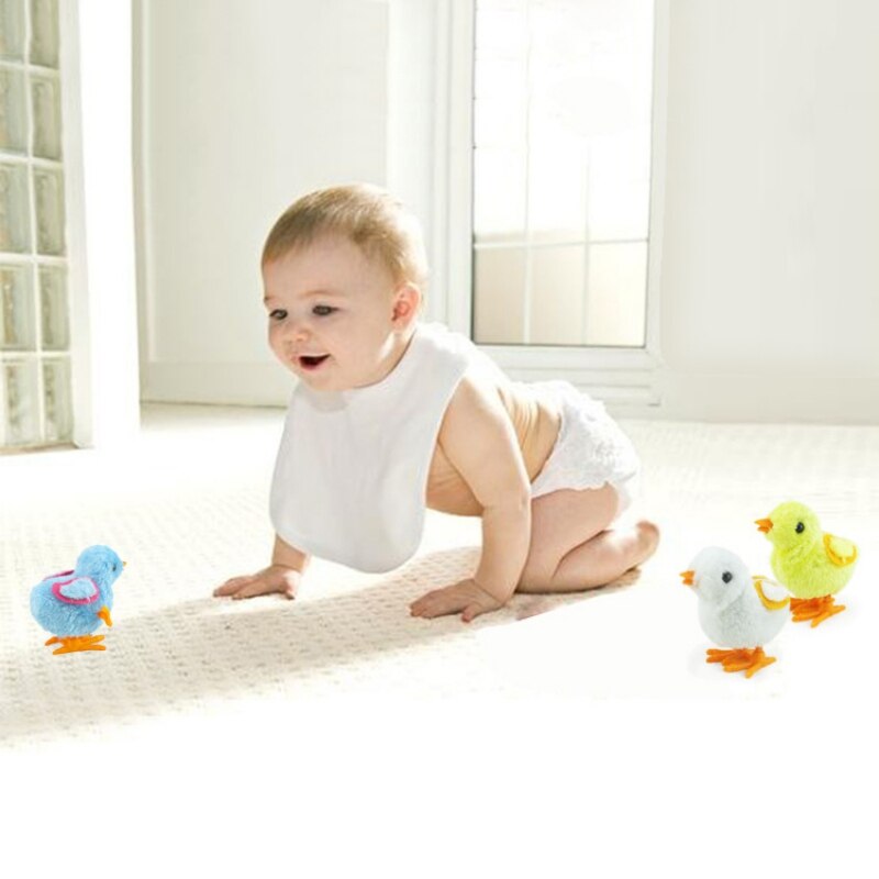 Schattige baby's, cartoon kuiken, opwindbaar speelgoed, opwindbaar speelgoed voor kinderen, pluchen opwindbaar speelgoed voor kinderen, babyspeelgoed