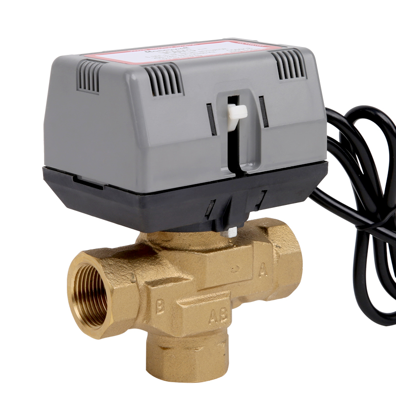 Drie-Weg Honeywell Type Gemotoriseerde Afsluiter Messing Met VC6013 DN20 3/4 &quot;Fan Coil Elektrische Globe valve AC220V