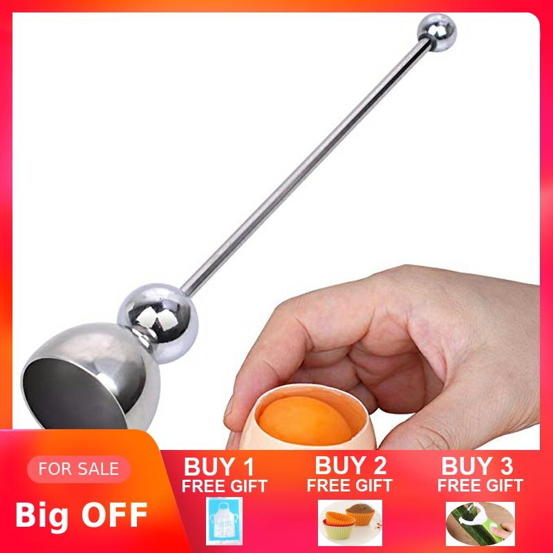 Metal Egg Scissors Egg Topper Cutter Shell Opener SUS 304 Stainless Steel Boiled Raw Egg Open Kitchen Tools Set