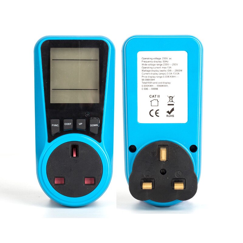 AU/BR/EU/US/UK Plug Automatic Kwh Power Switch Digital Voltage Wattmeter Power Analyzer Electronic Power Meter Energy Meter: PM05UK