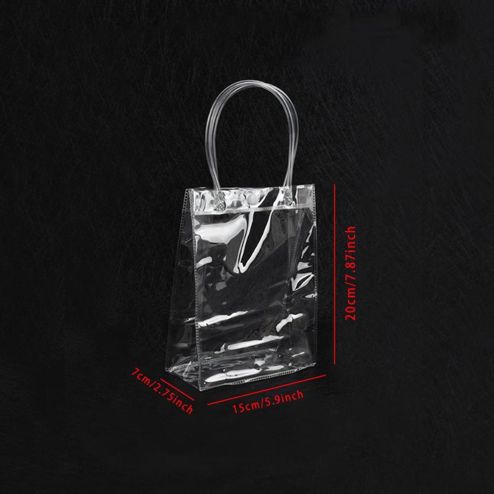 1Pc Transparent Shopping Bag PVC Clear Tote Bag Women Handbag Durable Stadium Approved Grocery Bag Eco Shopping Pouch