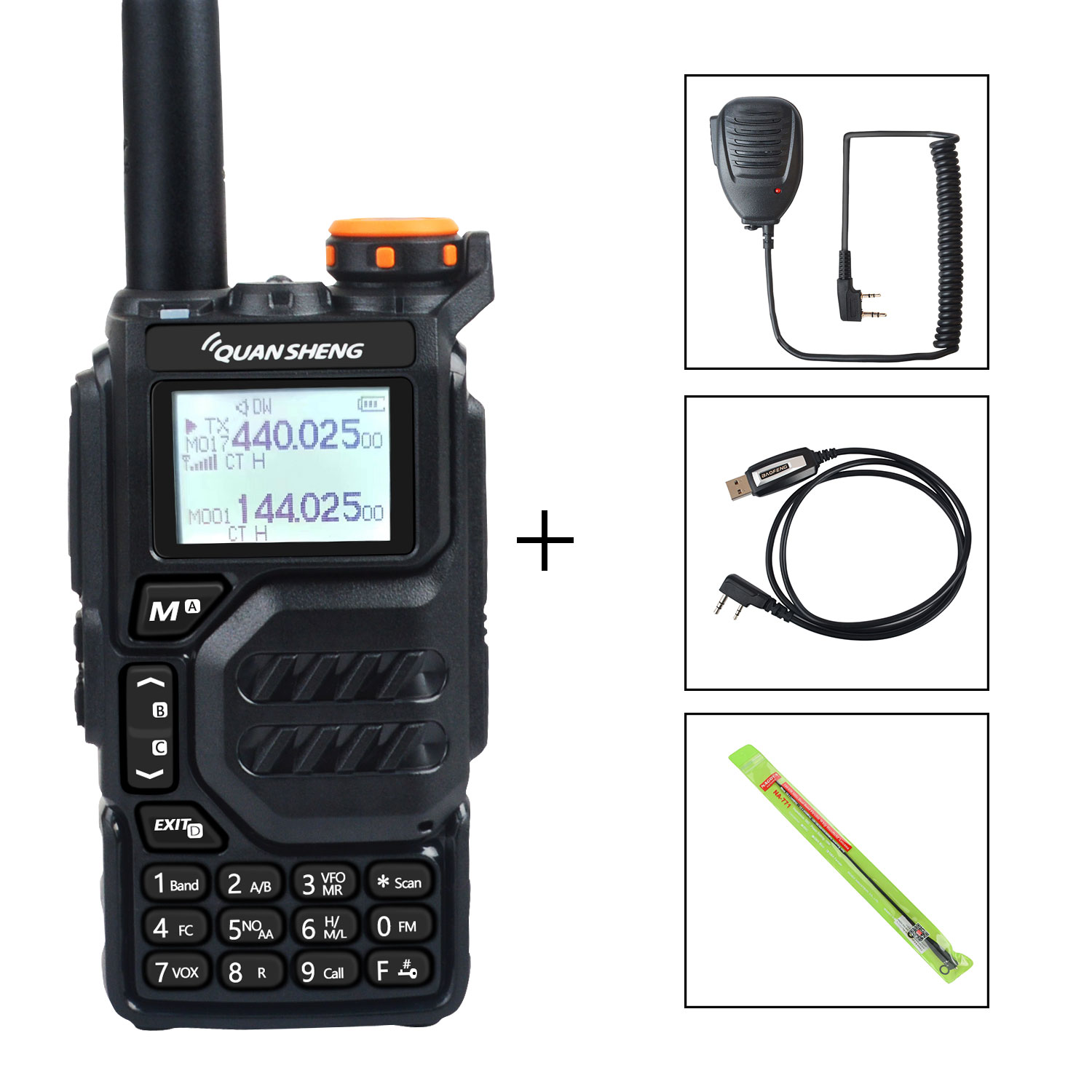 50-600 MHz RX Walkie Talkie UV-K5 Quansheng VHFUHF 136–174 MHz 400–470 MHz RX TX Sowohl DTMF VOX FM Air Band Wireless Freq Copy Radio: Brown / BRITISH