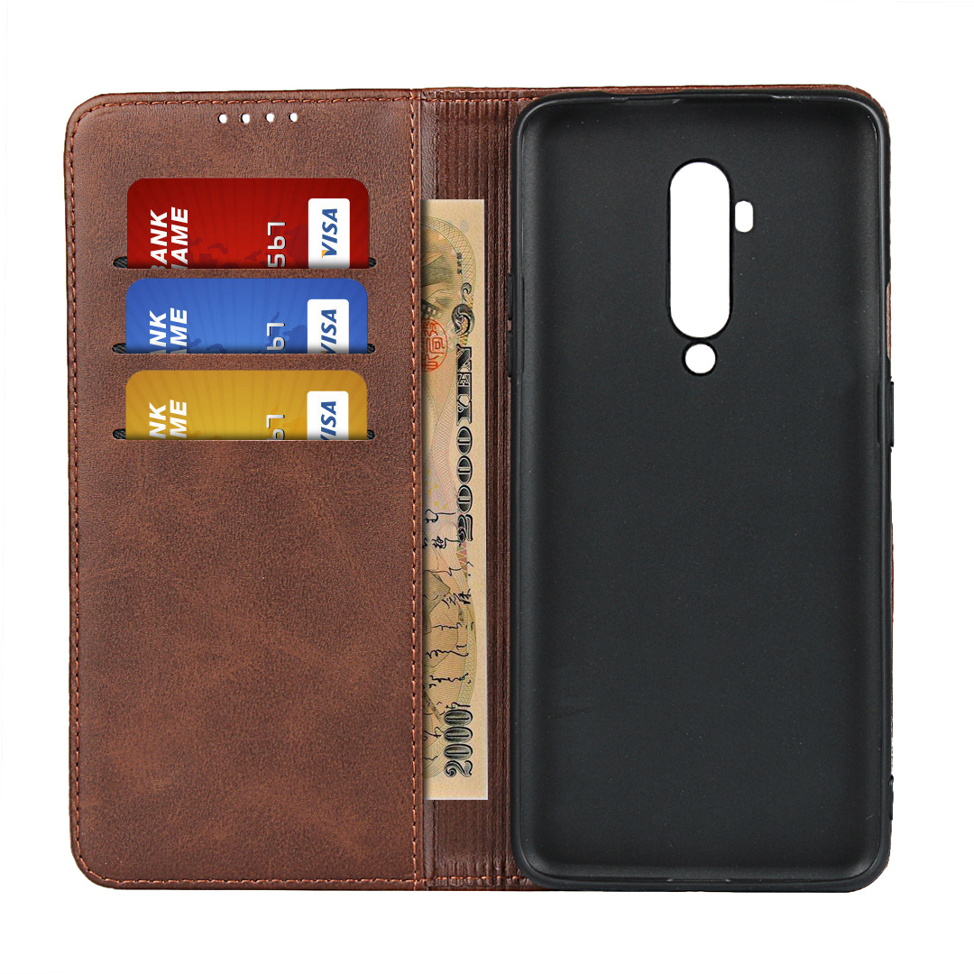 Telefoon Geval voor Oneplus 7T Een plus 7T Pro Leather Flip Case kaarthouder Holster Magnetische aantrekkingskracht Cover business Retro