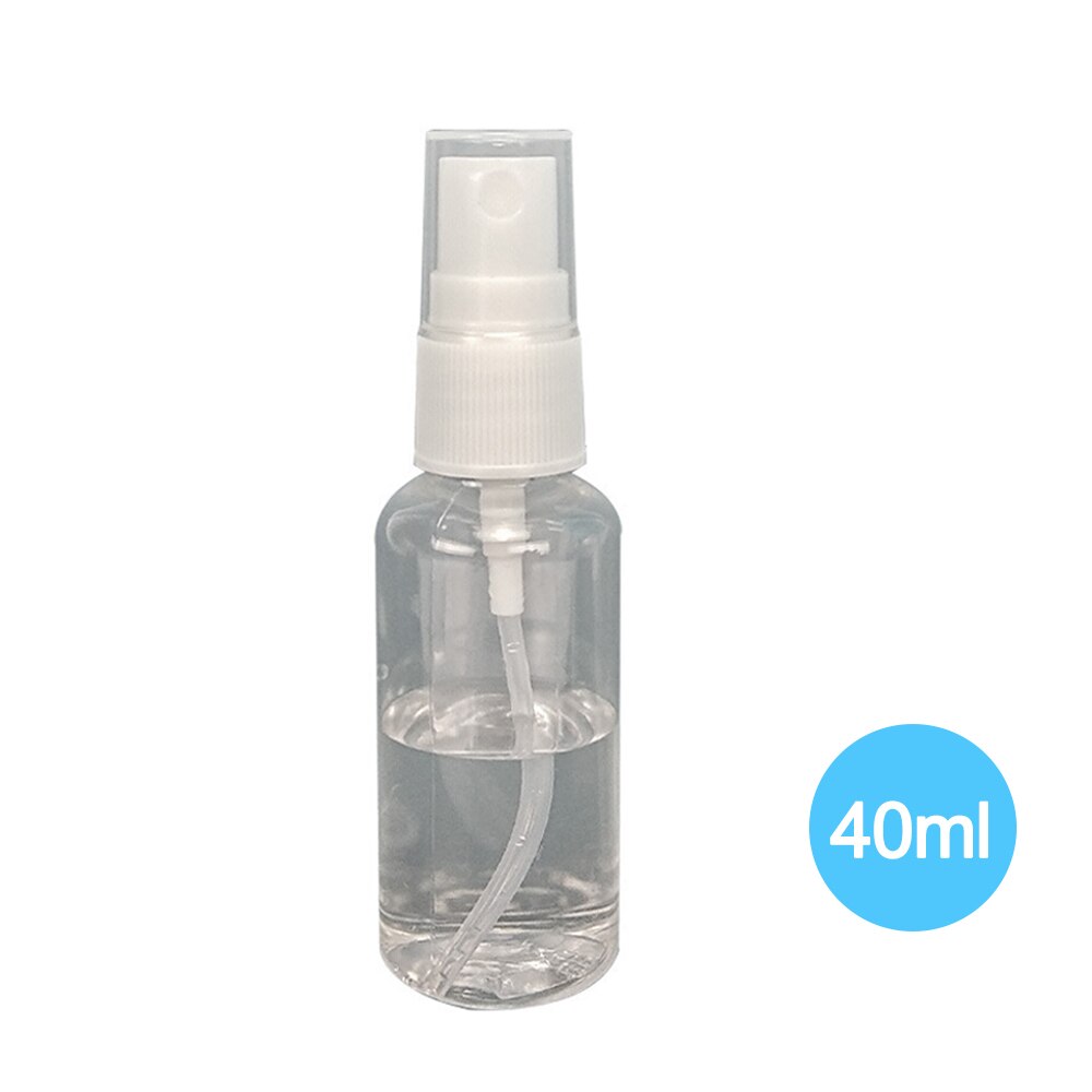 10-100ml bärbara genomskinliga tomma alkoholspray påfyllningsbar mini parfymflaska kosmetisk vätskebehållare plast atomizer pump: 40ml