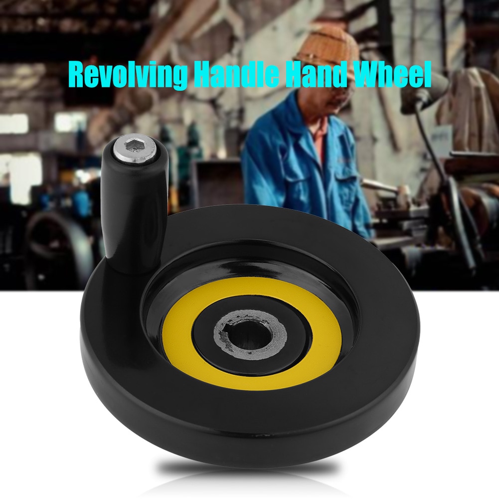 1 Pcs Black Lathe Milling Machine Rear Ripple Hand Wheel With Revolving Handle Back Corrugated Handwheel Machine Handwheel