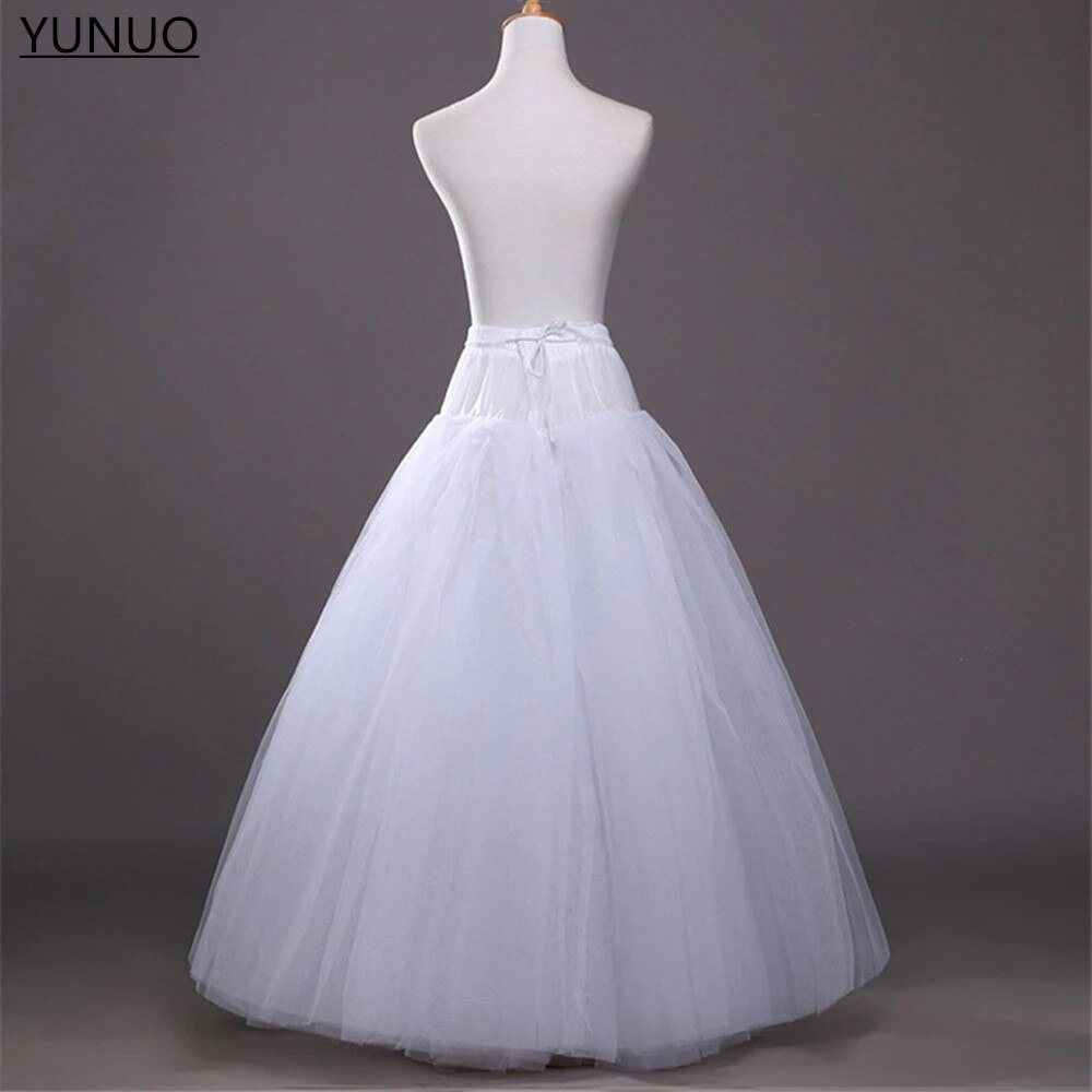 Yunuo Wit 8 Lagen Tulle Wedding Petticoat Crinoline Slip Onderrok Voor Een Lijn Prom Jurk Bruidsjurk Op Voorraad