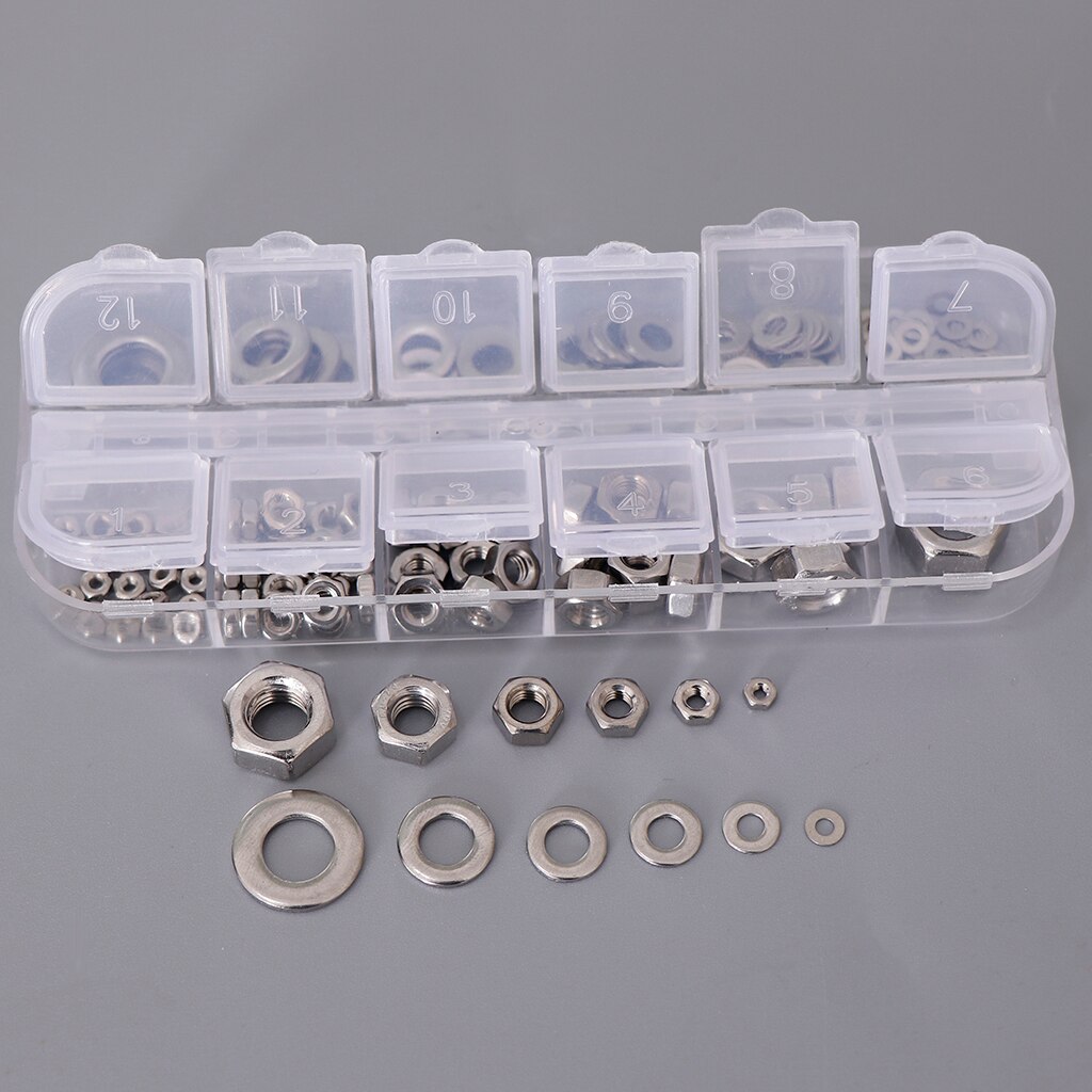 Tensile Strength//Hex Nuts Flat Washers Assortment 304 Stainless Steel Washer Nuts kit,137pcs