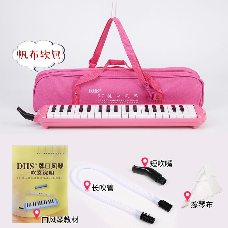 Organo a bocca durevole 32/37 tasti per pianoforte Melodica con borsa per il trasporto strumento musicale per gli amanti della musica regalo per principianti squisito: 37 keys rosa