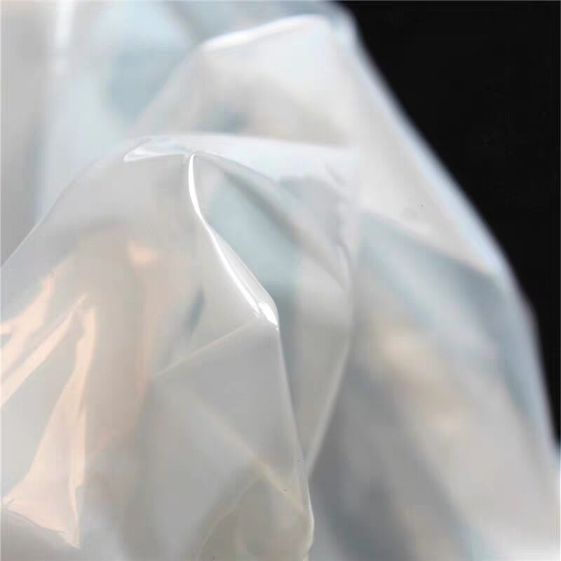 0.2mm gennemsigtig tpu stof pvc mælk hvid vandtæt flydende film diy gennemsigtig tøj regnfrakke poser plast stof