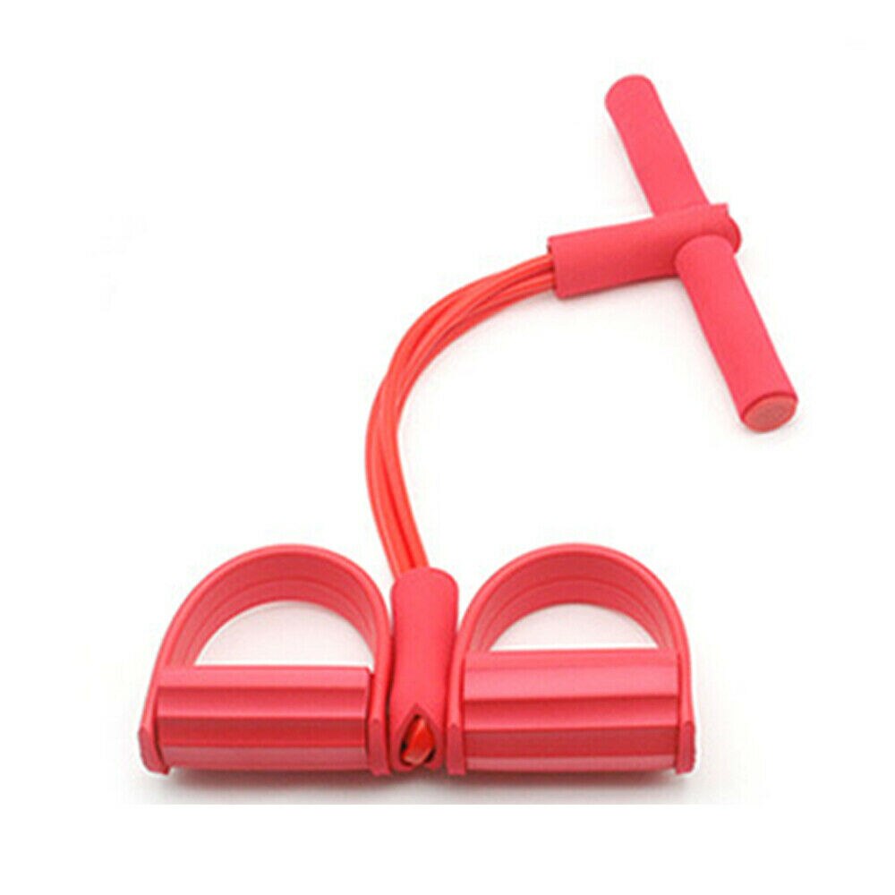 Fitness tyggegummi elastiske modstandsbånd latex pedal træner sidde op trække reb ekspandere yoga band udstyr pilates træning: Rød