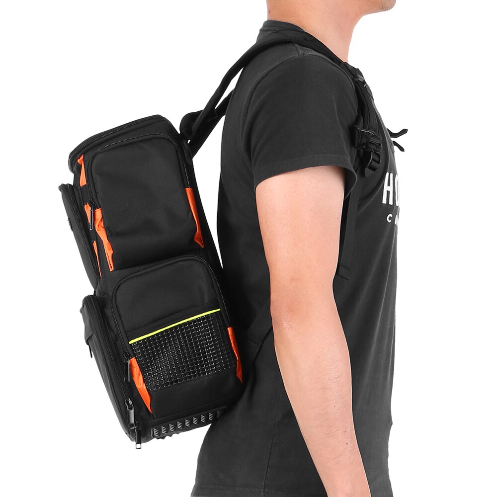 Lixada Fishing Tackle Bag Backpack Fishing Lures Bait Box Storage Bag Fishing Bag with 4 Fishing Tackle Boxes