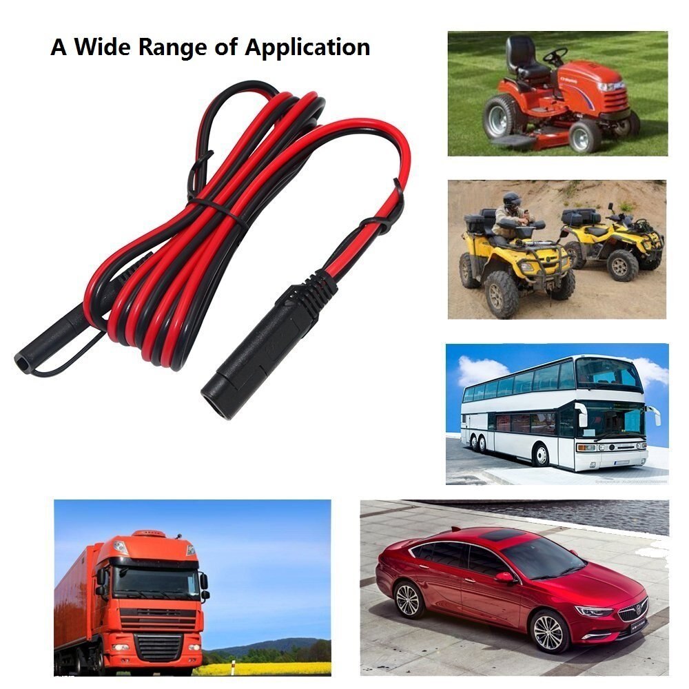 Car Extension Cable Wire Harness Heavy Duty DC Cord Quick Disconnect/Connect SAE Leads with SAE Connector with Dust Cap