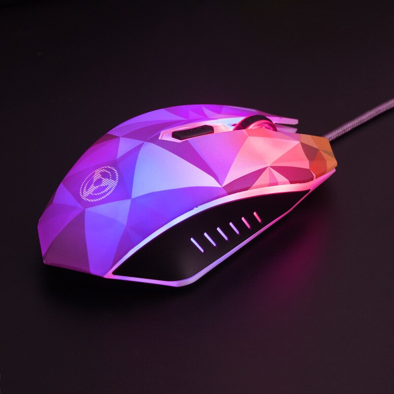 1 Pcs Wired Gaming Mouse Diamond Version Mice 4 DPI Levels Ergonomic 7 Circular Breathing LED Light For Laptop PC Mouse Gamer