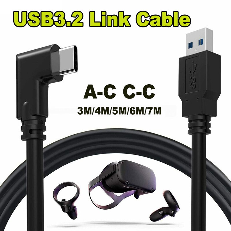 For Oculus Link Cable 5M 6M 7M USB C Fast Charging Data Cord Oculus Quest 2 Link Cable 16ft Quest2 Full Set VR Accessories