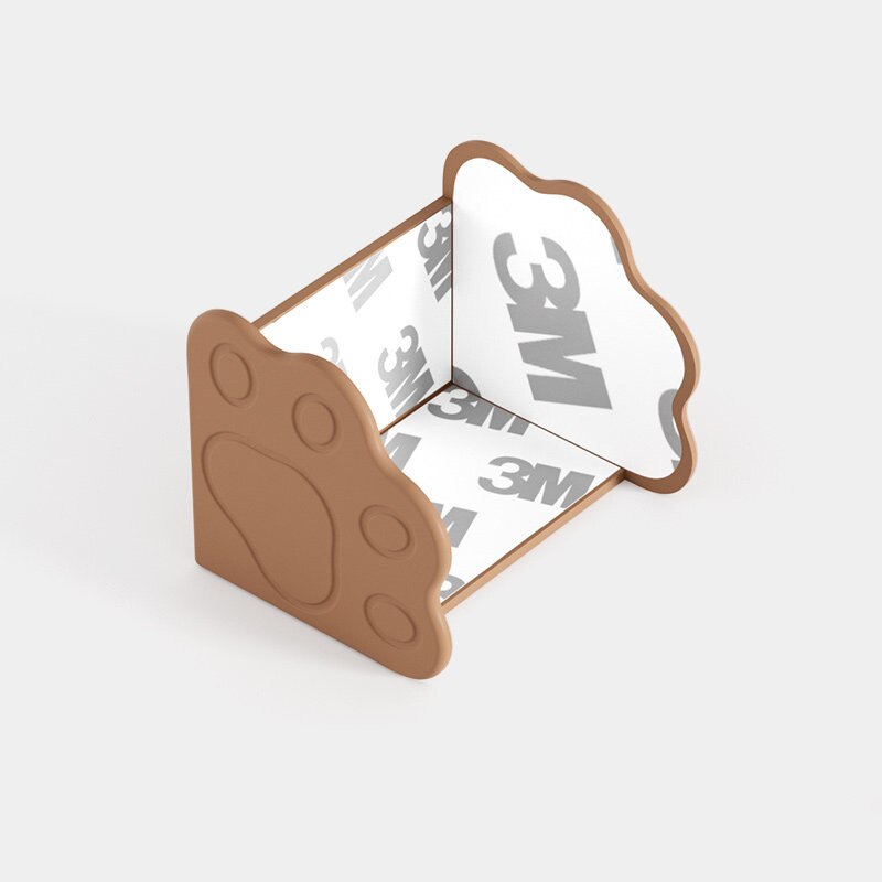 Narożnik drzwiowy ochraniacz na krawędzie nowy słodki kociak łapa silikon bezpieczeństwo dla dziecka ochrona przed dziećmi meble dziecięce bezpieczeństwo: 4.0cm brązowy