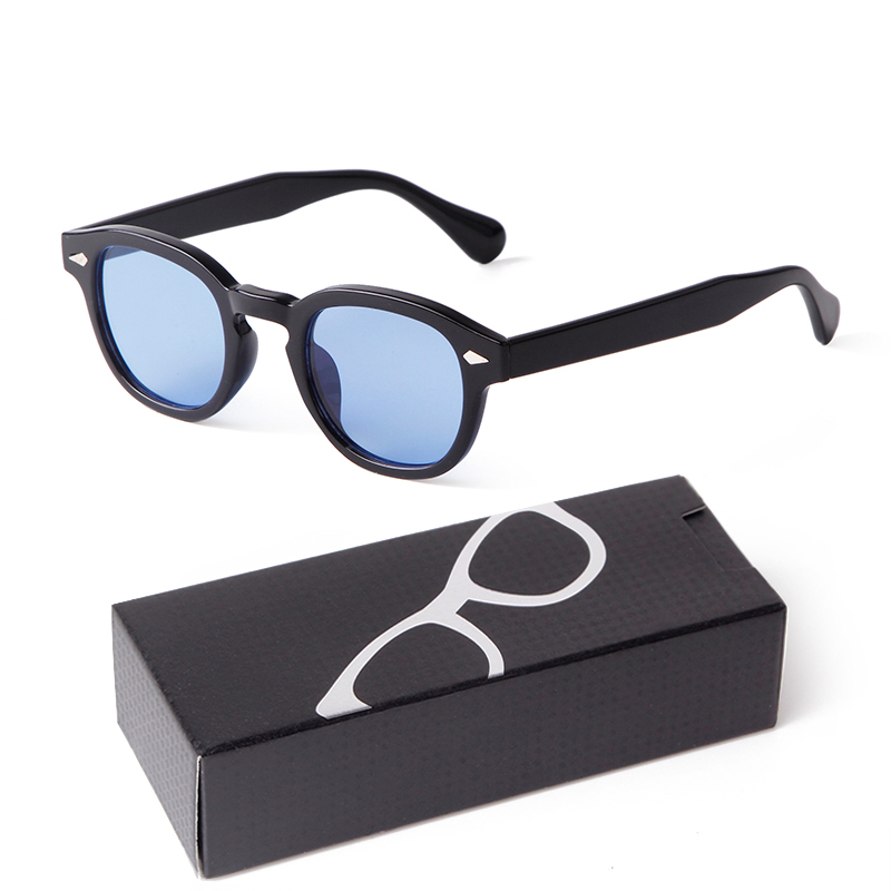 Farbverlauf Blau Kleine Runde Sonnenbrille für Frauen Männer Jahrgang Schildkröte Quadrat Sonnenbrille Lunettes De Soleil
