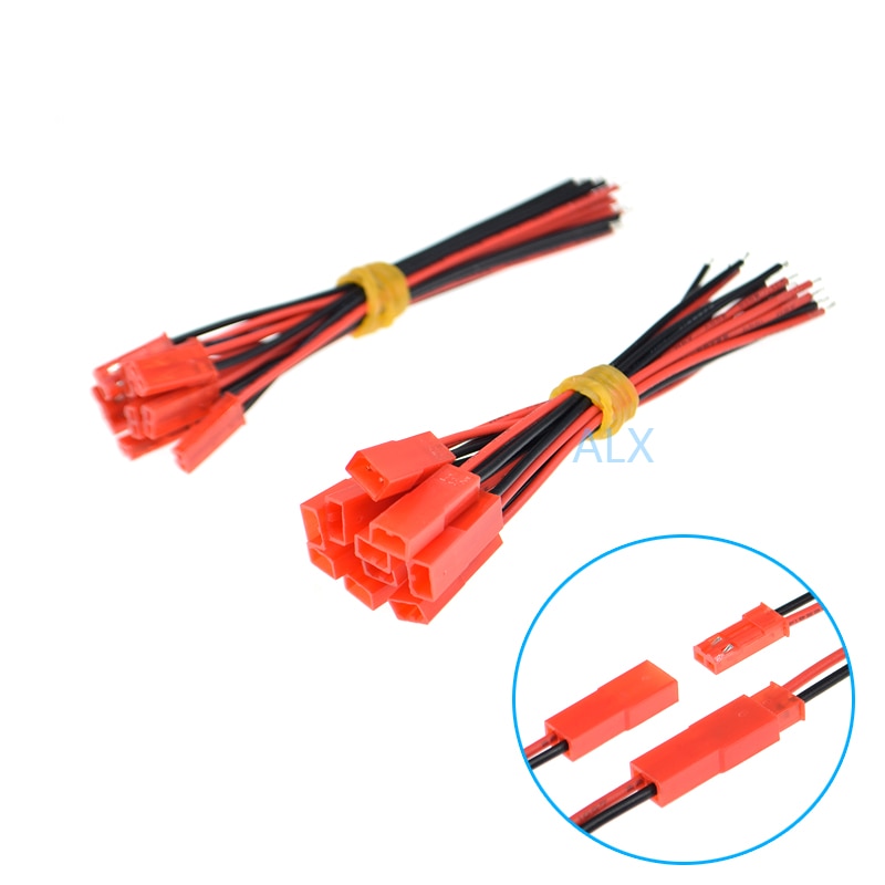 10Pairs 100MM JST CONNECTOR 2PIN PLUG CABLE MALE+FEMALE WIRE 2 PIN FOR RC BATTERY PCB
