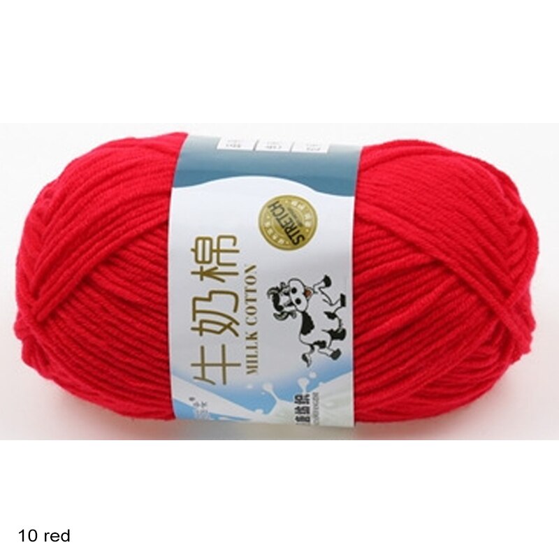 Hand Breien Levert Breiwol Haak Garen Melk Katoen Hand Gebreide Garen Geverfd Breien Garens Glad Melk Fiber: 10 red